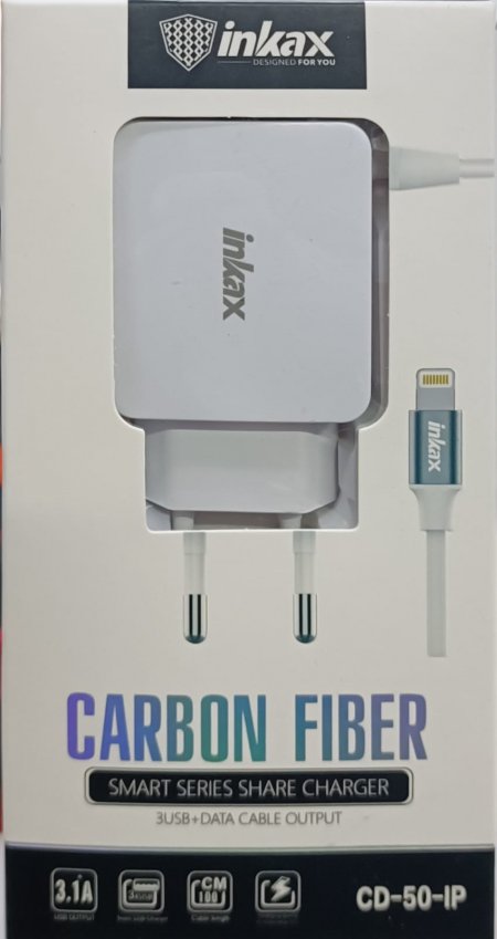 شاحن ايفون  مدخل عدد3 inkax CD-50 Charger Home mobile iPhone 3USB 